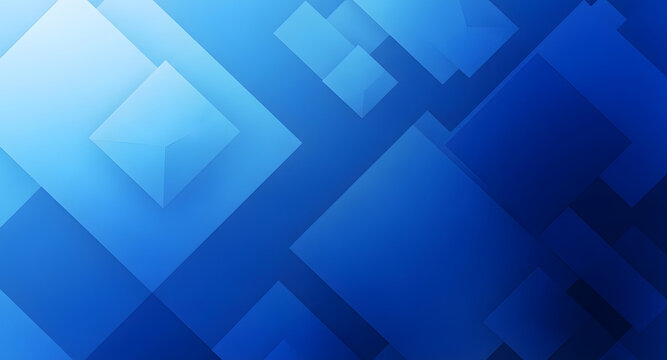 Dynamic abstract pattern of blue squares and diamonds with fading light to dark gradients.