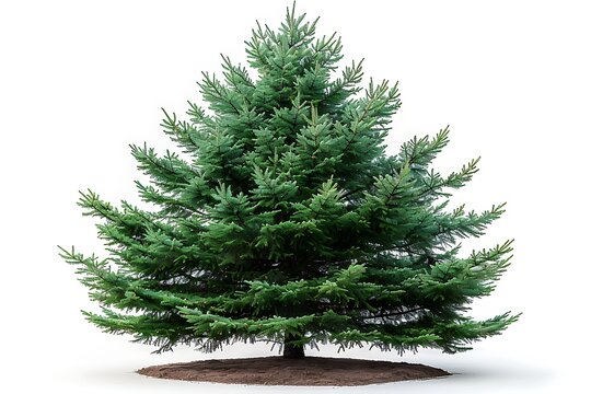 Majestic Douglas fir evergreen tree on white background high resolution picture