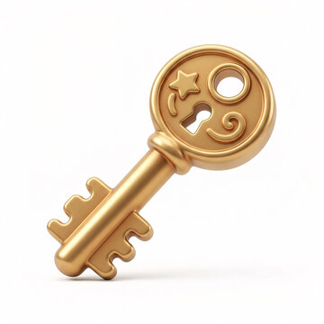 Cl&eacute; dor&eacute;e ancienne symbole d&rsquo;acc&egrave;s et de s&eacute;curit&eacute;