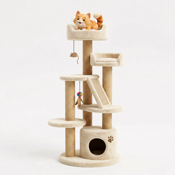 Arbre &agrave; chat avec plateformes pour jeux et repos des f&eacute;lins