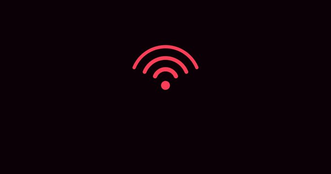 Wireless network connection attempt showing disconnected wifi status animation