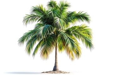 Fototapeta premium Tall straight trunk betel nut palm with wide fronds high resolution picture