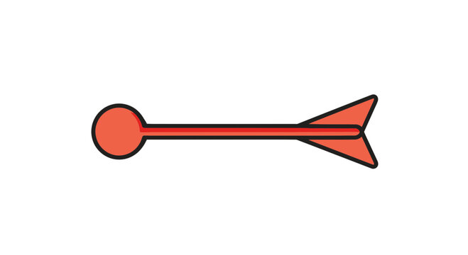 Simple Cartoon Style Red Fishing Hook.
