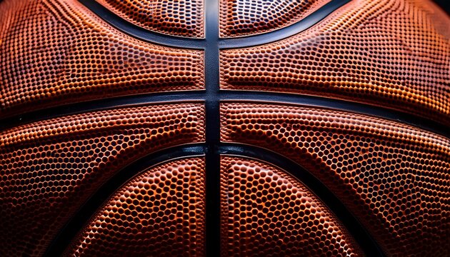 macro and close up view of a basketball texture a close up view of the texture of a basketball the unique pattern on the basketball indoor sports nba and wnba march madness