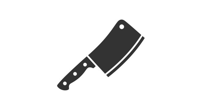 Black Meat Cleaver Illustration Isolated.
