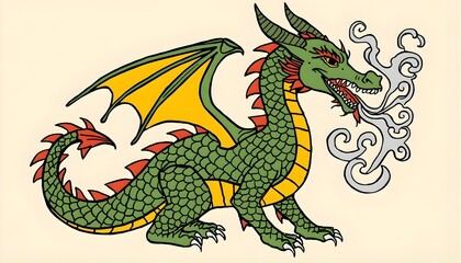 Naklejka premium vector image of a dragon