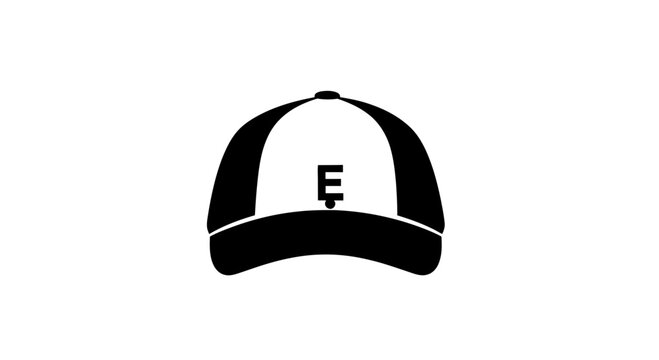 Black and White Baseball Cap with Logo.