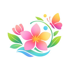 Fototapeta premium PNG Colorful floral butterfly illustration