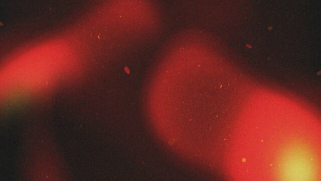 The color is dark red to orange and slightly yellow with irregular white lines and large black spots giving the impression of an old damaged film clich&eacute; or a scratched paper surface.