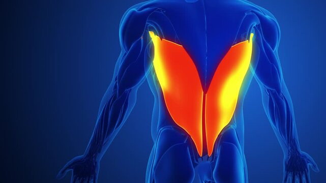 Latissimus Dorsi Muscle Anatomy Pain Medical Concept