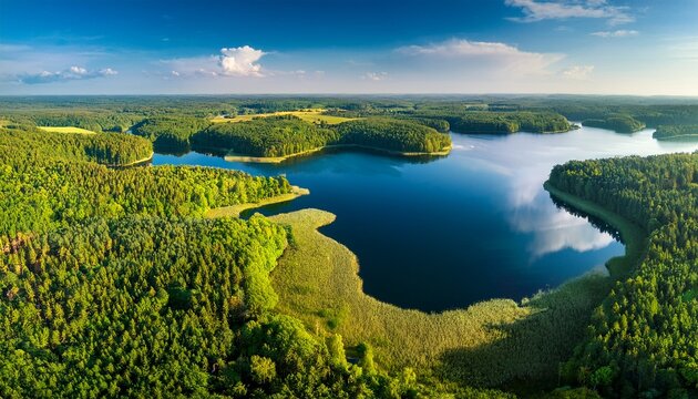 aerial view of mazury landscape with forests and lakes forests mazury landscape forests