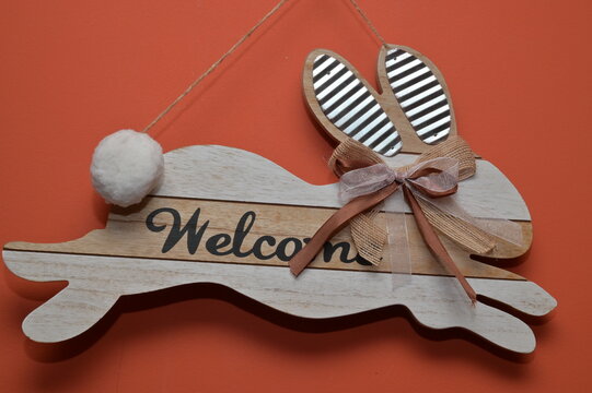 Rabbit Welcome Sign