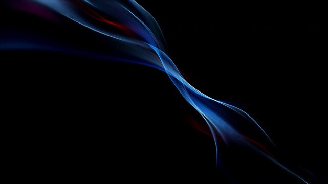 Abstract Colorful Glowing Wave on Black Background, Fluid Light Streaks Motion Animation with Alpha Channel, Seamless Loop 4K resolution