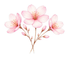 Obraz premium PNG Delicate pink cherry blossom illustration.