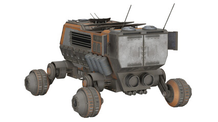 Mars rover design in 3D with wheels and antennas © santiago