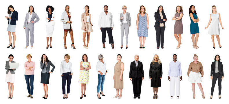 PNG Diverse professional women standing confidently on transparent background