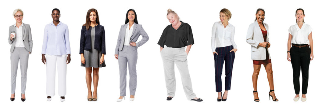 PNG Diverse professionals in business attire on transparent background