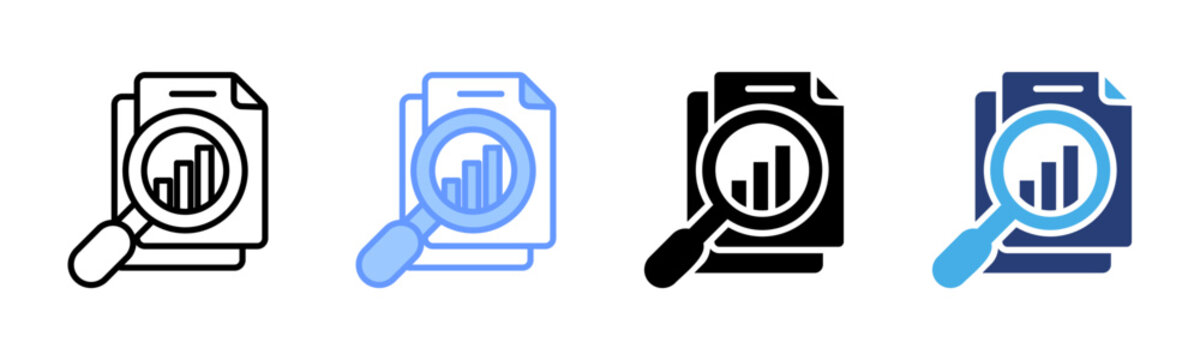 Data Analysis icon set multiple style collection