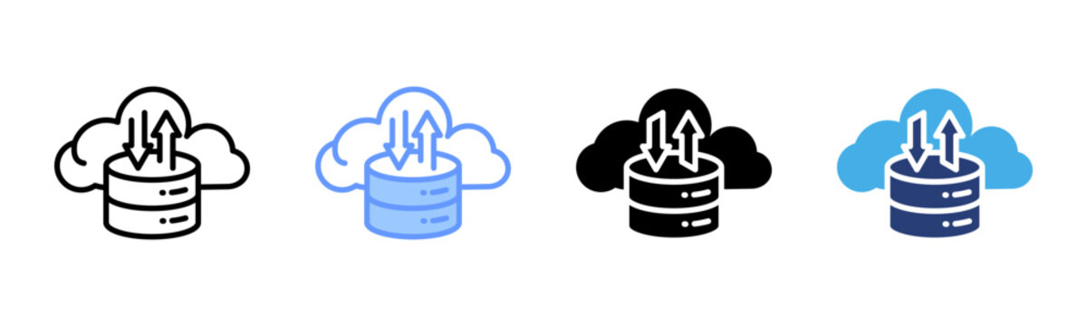 Data Architecture icon set multiple style collection