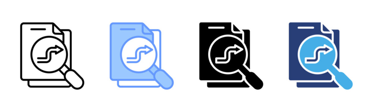 Analysis icon set multiple style collection
