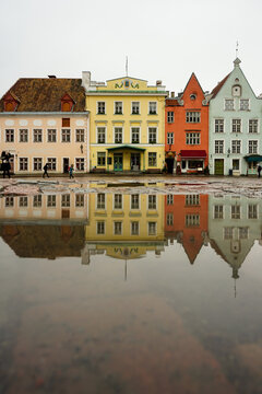 Cobblestone square in a historical city