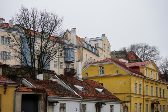 Colorful historical buildings in an old town