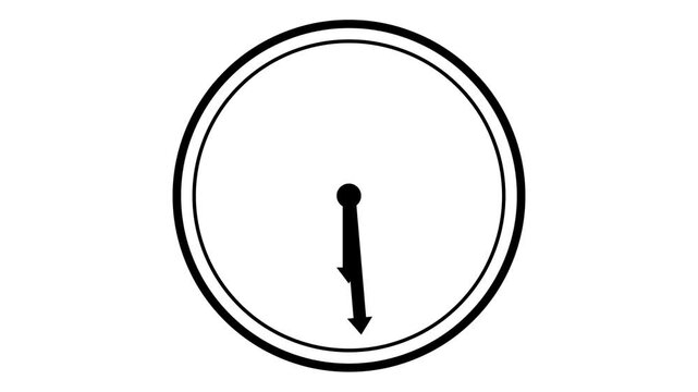 Clock Time Lapse Animation. Fast Motion Clock Timer. Rotating Clock Hands Loop.