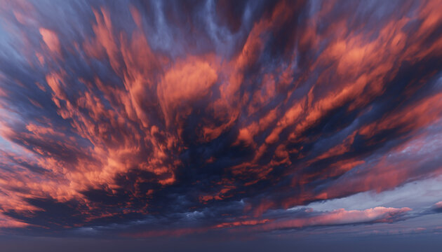 Dramatic Sunset Sky with Vibrant Clouds.
