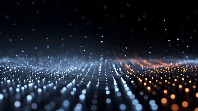 Big Data Technology Background With Neon Data Streams Digital Waves. Digital Transformation, Analytics, Modern Computing Systems. Big Data Technologies And Data Networks Concepts. 