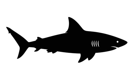Obraz premium Black silhouette of a shark.