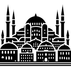 Fototapeta premium Istanbul Skyline Icon Vector