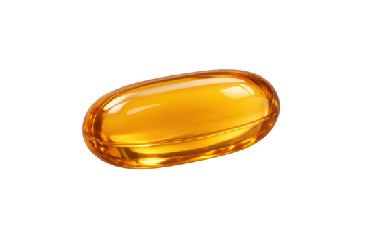 Golden gel capsule showcasing fish oil omega-3 supplement