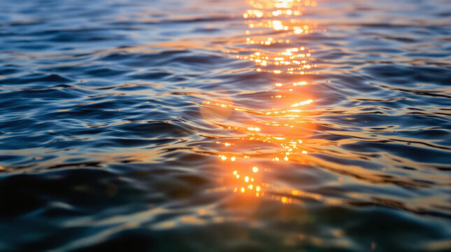 Berrak ve g&uuml;zel su dalgalarında g&uuml;neş ışığının yansıması