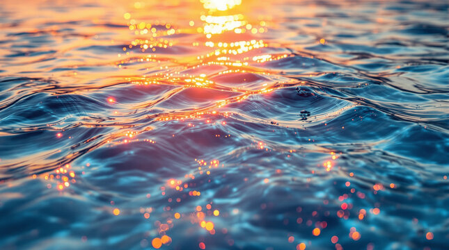 reflection of sunlight in clear and beautiful water waves