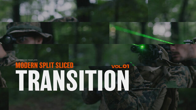 Modern Split Sliced Transition / Horizontal / Part 01