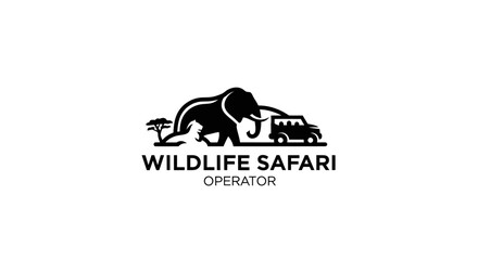 Elephant Safari Jeep Logo - Wildlife Operator © SUKOPOL