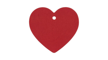 Obraz premium Red Heart Paper Tag with Hole Isolated PNG with Transparent Background