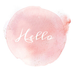 Hello png calligraphy on pastel pink © Rawpixel.com