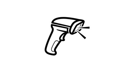 Barcode Scanner Icon - Handheld Device with Laser Light © goeng_art
