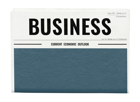 Professional business png newspaper sticker, modern nameplate design, transparent background