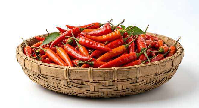 red hot chili peppers in a basket