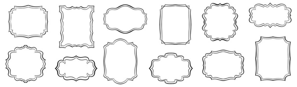 Decorative Vintage Frames Collection, Ornate Borders, Labels, Embellishments