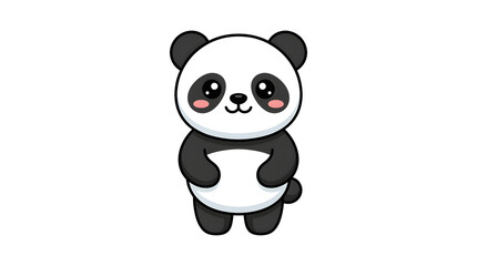 Naklejka premium Cute Panda Vector Character Standing Cute Flat Style