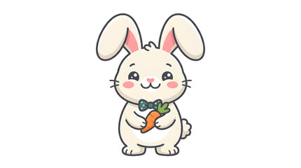 Fototapeta premium Cute Bunny Vector Character Standing Cute Flat Style 3
