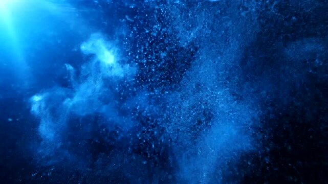 Underwater Ocean Blue Light Beam.