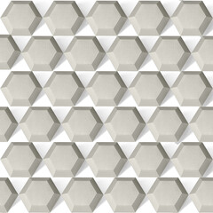 Obraz premium Gray hexagonal paper craft patterned background