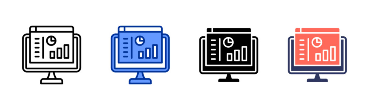 System Dashboard icon set multiple style collection
