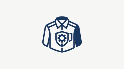 Fototapeta premium Security Shirt Icon with Gear and Shield