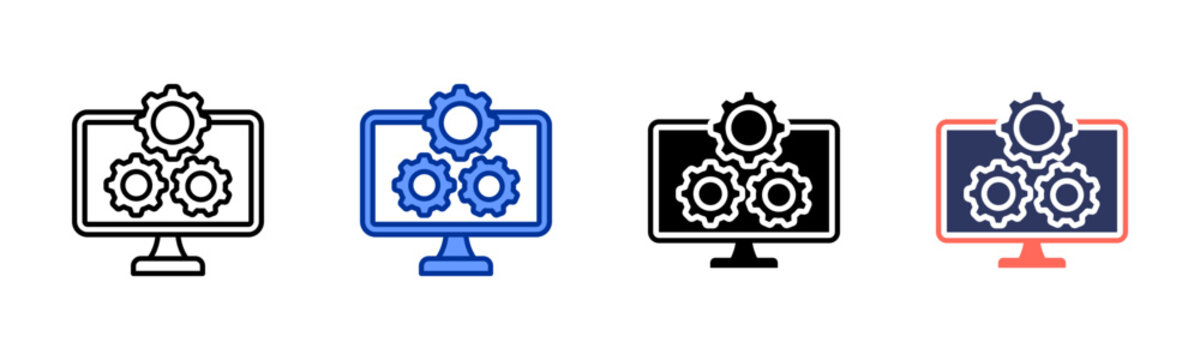 Operational System icon set multiple style collection