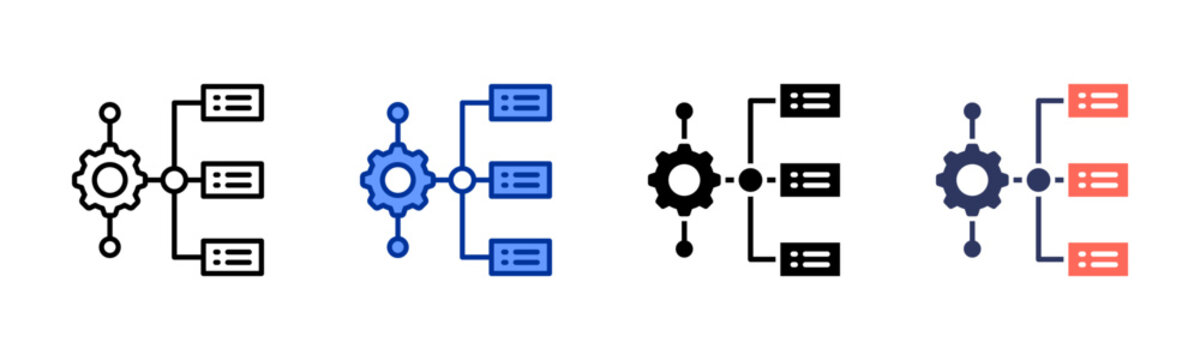 Workflow icon set multiple style collection